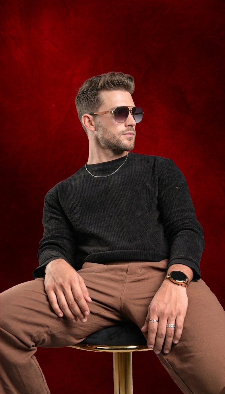 SHADOW FIT SWEATSHIRT - BLACK