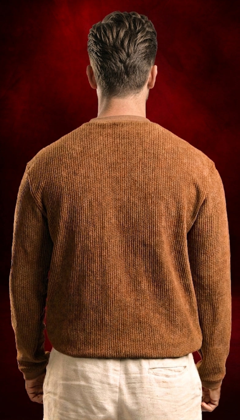 SHADOW FIT SWEAT SHIRT - BROWN